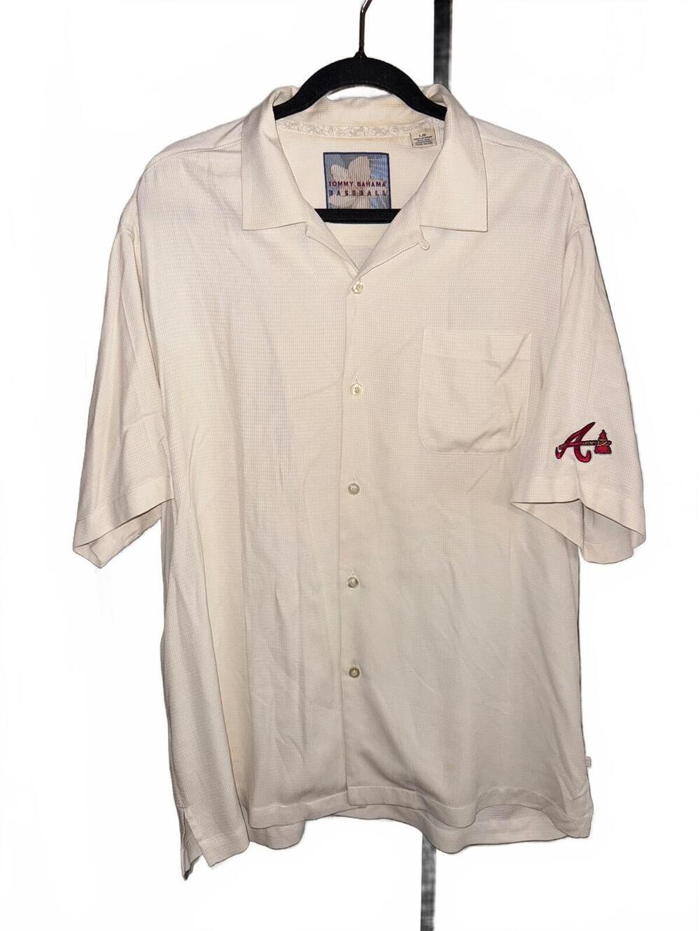 Tommy Bahama Atlanta Braves Paradise Sliders Silk Camp Shirt Men’s L